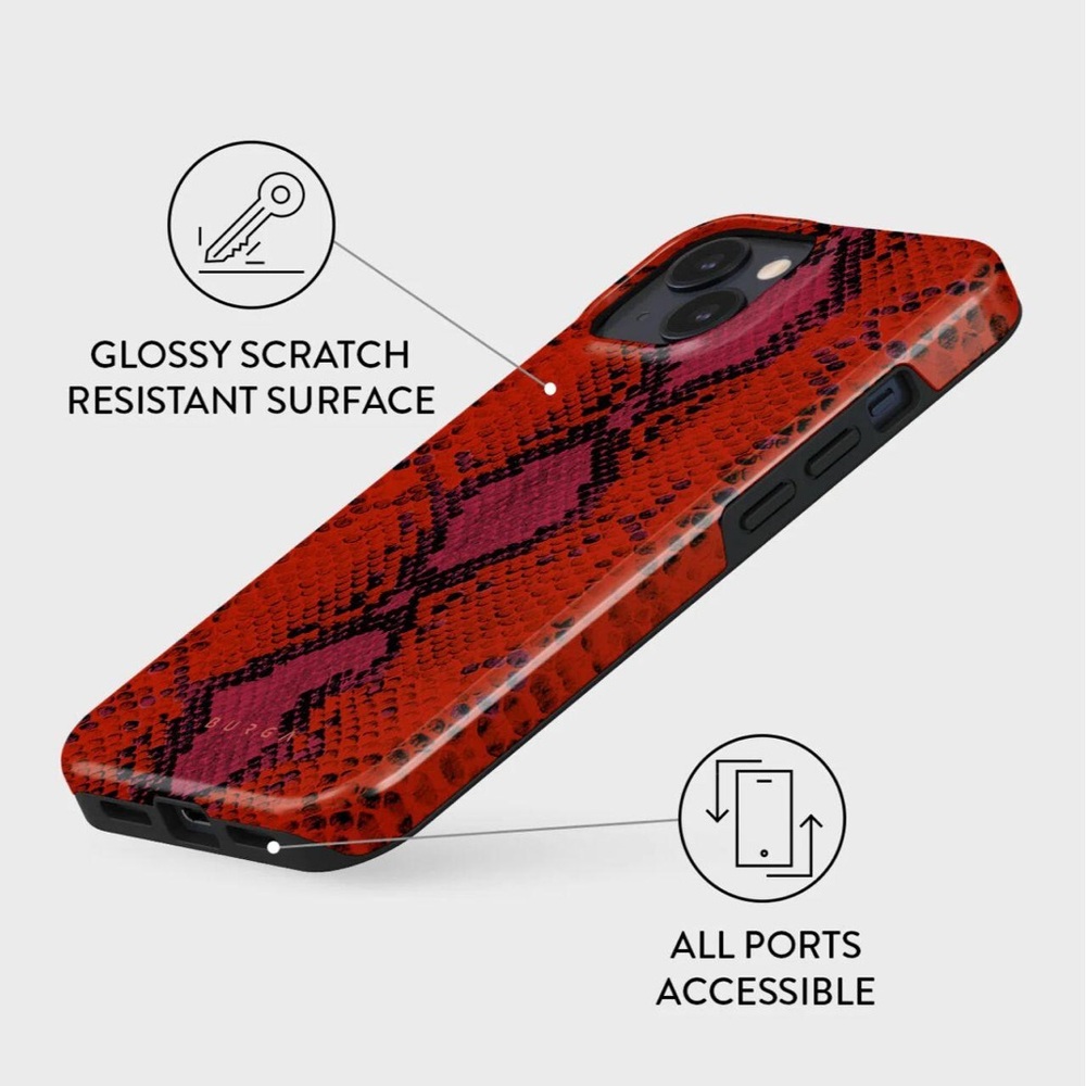 Red Snakeskin Pattern Phone Case | BURGA Wild Pomegranate Samsung Galaxy Z-Flip4